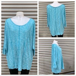 Lane Bryant 3/4 sleeve bat wing cotton blend top